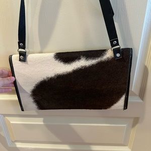 Cowhide envelope crossbody purse